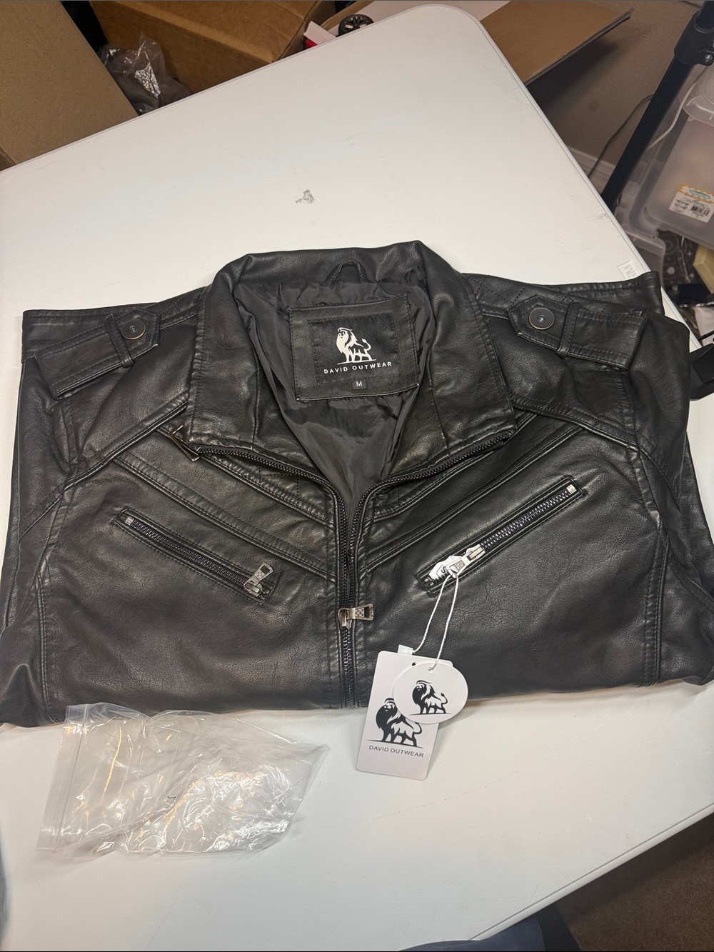 David outwear faux leather jacket